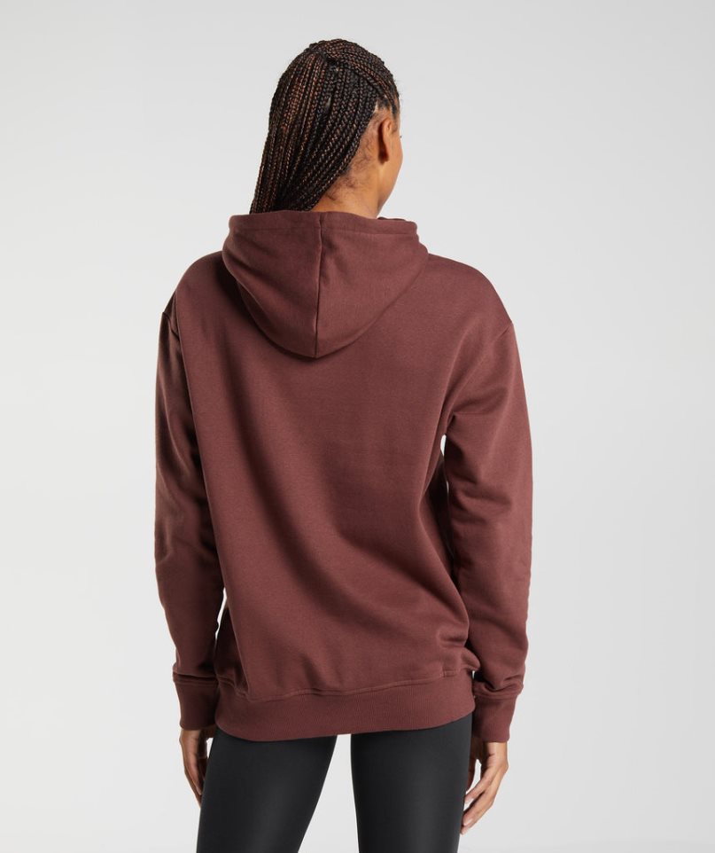 Gymshark Sport Boyfriend Hoodie Damen Braun | AT-17-DJNF