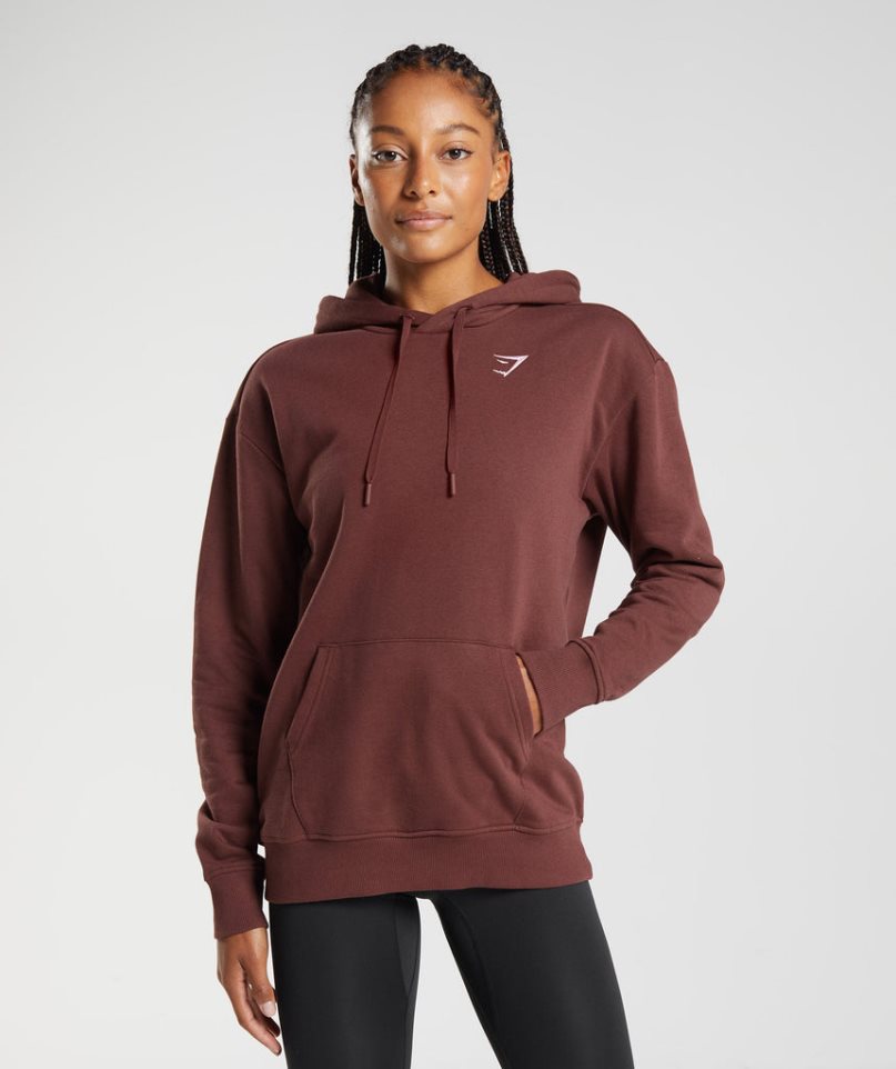 Gymshark Sport Boyfriend Hoodie Damen Braun | AT-17-DJNF