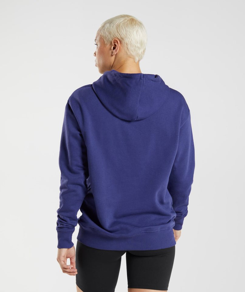 Gymshark Sport Boyfriend Hoodie Damen Navy | AT-73-NZOX