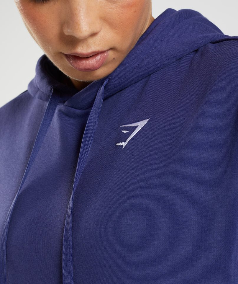 Gymshark Sport Boyfriend Hoodie Damen Navy | AT-73-NZOX