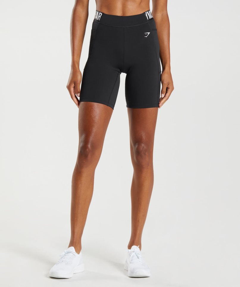 Gymshark Sport Brandmark Cycling Kurze Hose Damen Schwarz | AT-39-PYHJ