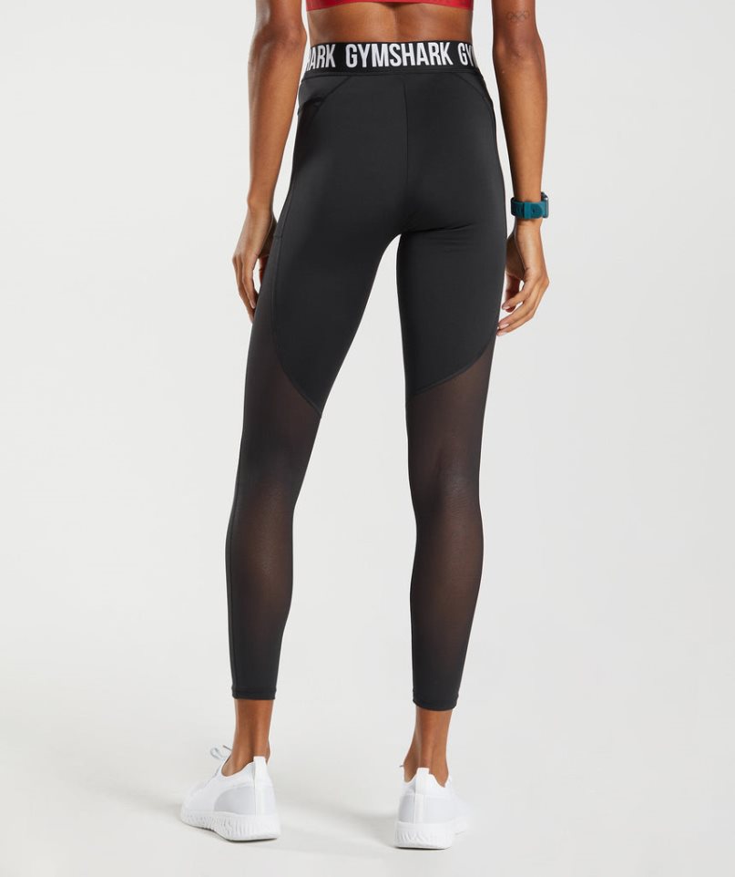 Gymshark Sport Brandmark Leggings Damen Schwarz | AT-70-JMBG