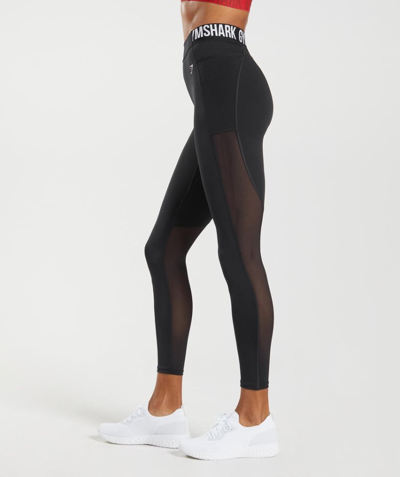 Gymshark Sport Brandmark Leggings Damen Schwarz | AT-70-JMBG