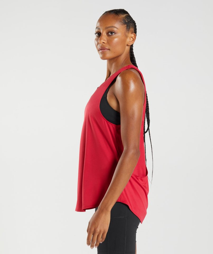 Gymshark Sport Brandmark Muskelshirt Damen Rot | AT-08-GIPY