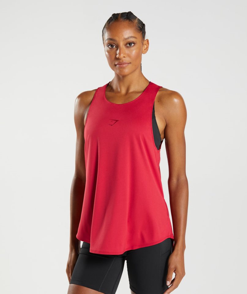 Gymshark Sport Brandmark Muskelshirt Damen Rot | AT-08-GIPY