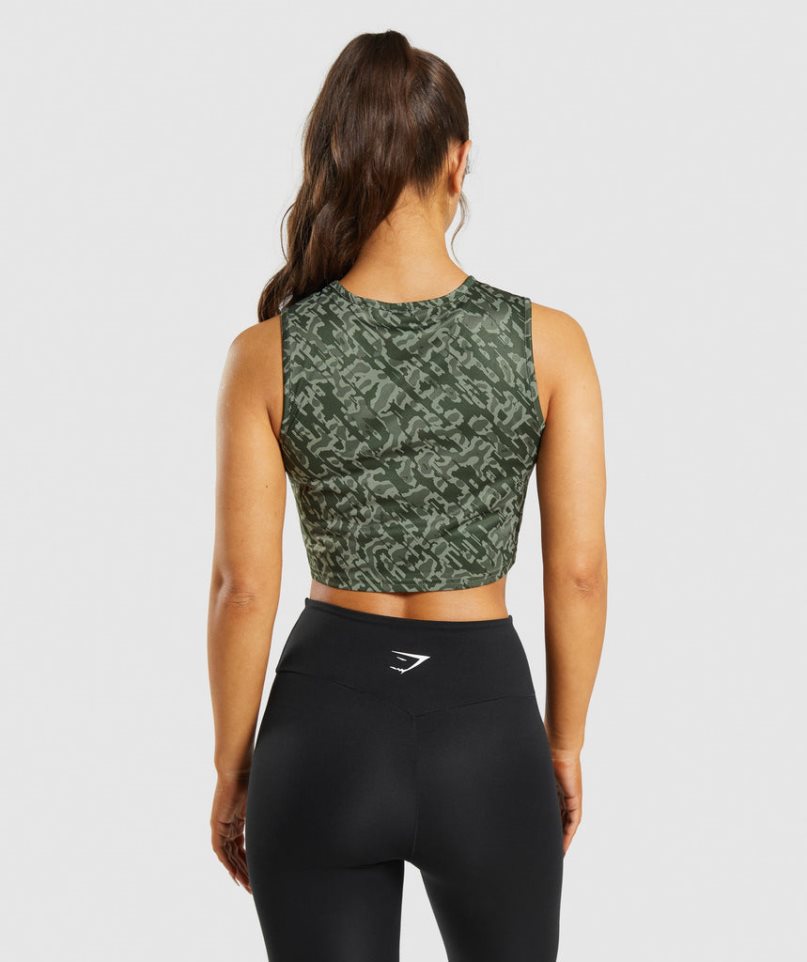 Gymshark Sport Crop Muskelshirt Damen Grün | AT-60-NWTB