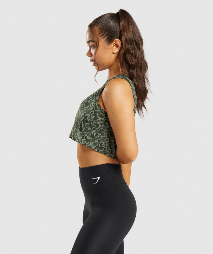 Gymshark Sport Crop Muskelshirt Damen Grün | AT-60-NWTB