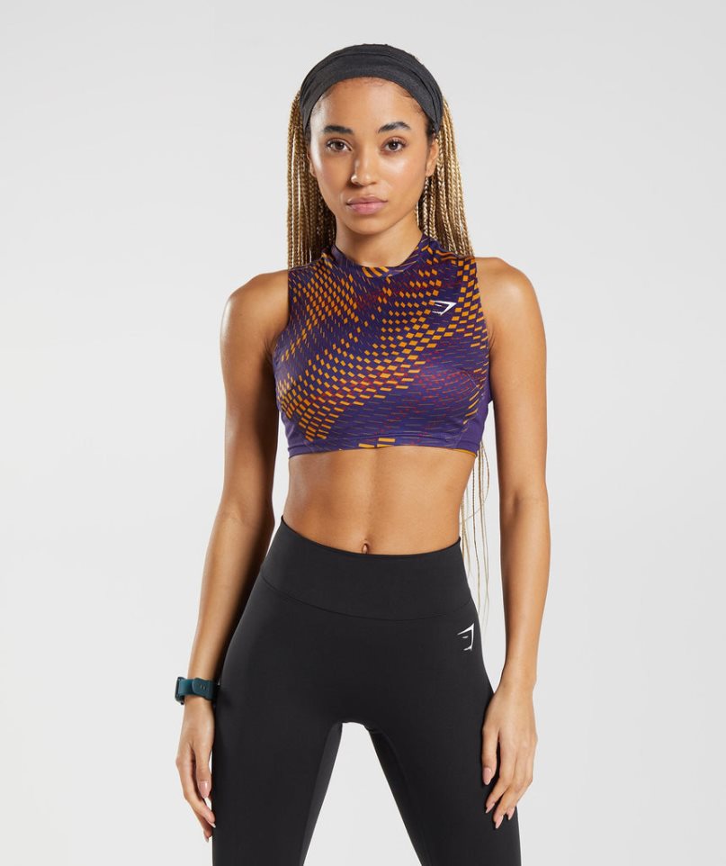 Gymshark Sport Crop Muskelshirt Damen Mehrfarbig | AT-29-OAIM