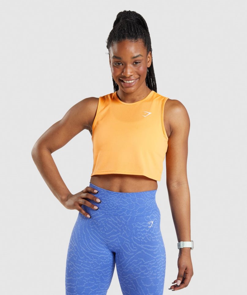 Gymshark Sport Crop Muskelshirt Damen Orange | AT-46-FPYQ