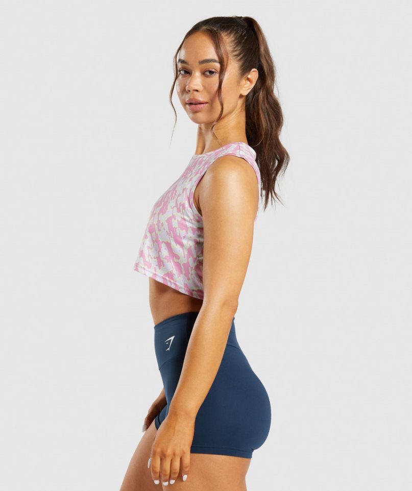 Gymshark Sport Crop Muskelshirt Damen Rosa | AT-10-XGUK