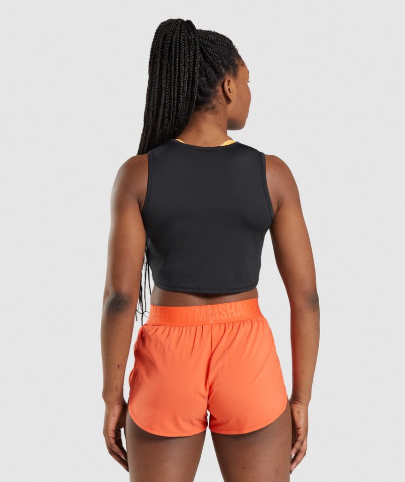 Gymshark Sport Crop Muskelshirt Damen Schwarz | AT-05-CNAE