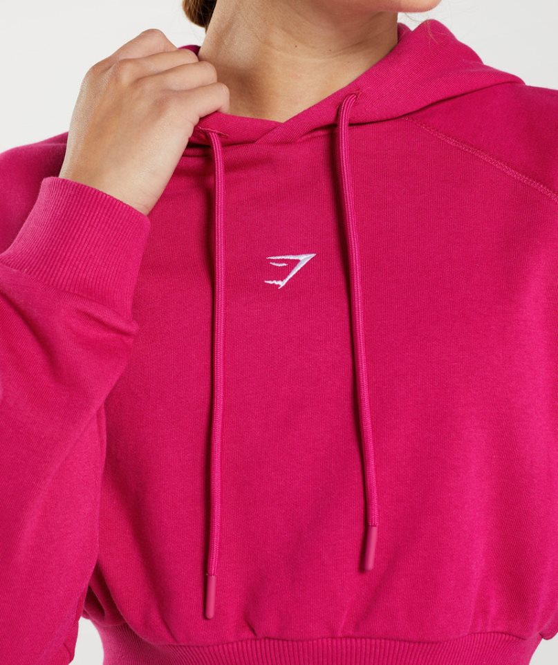 Gymshark Sport Cropped Hoodie Damen Fuchsie | AT-05-RPSB