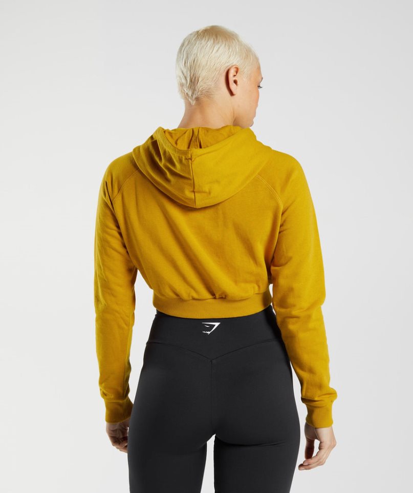 Gymshark Sport Cropped Hoodie Damen Gelb | AT-43-YAIO