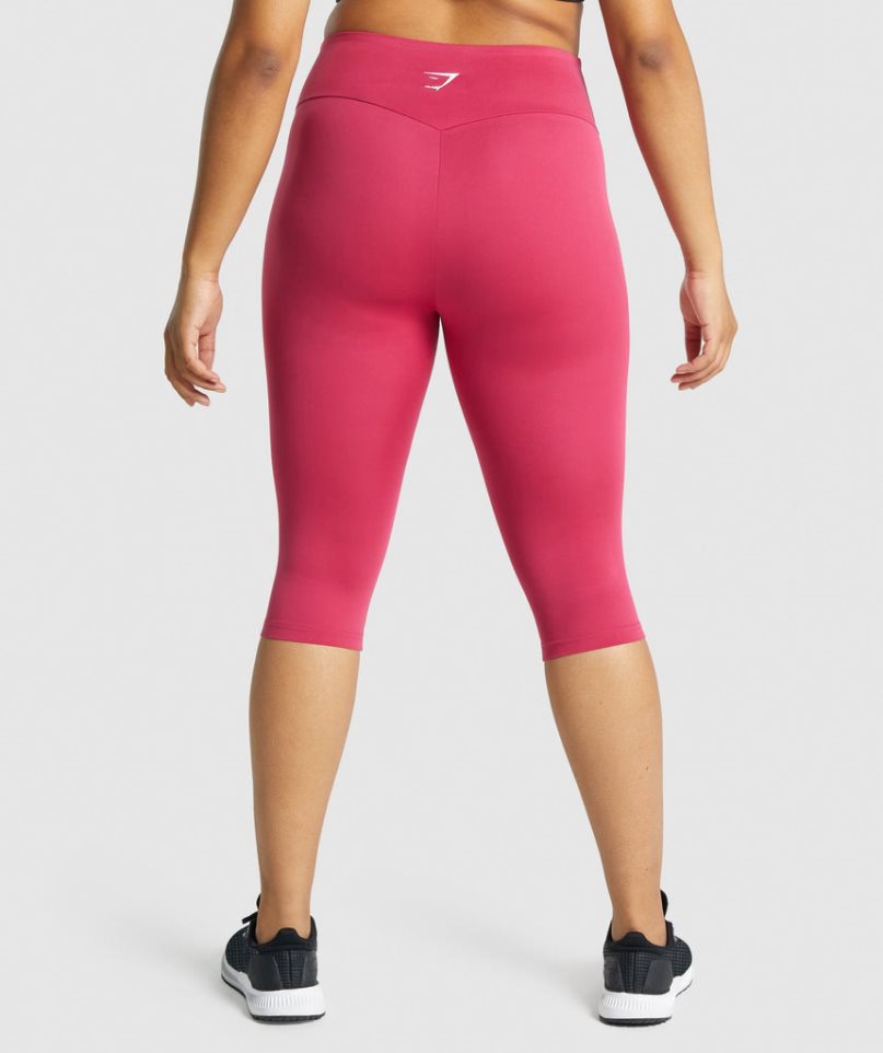 Gymshark Sport Cropped Leggings Damen Rosa | AT-81-MKWA