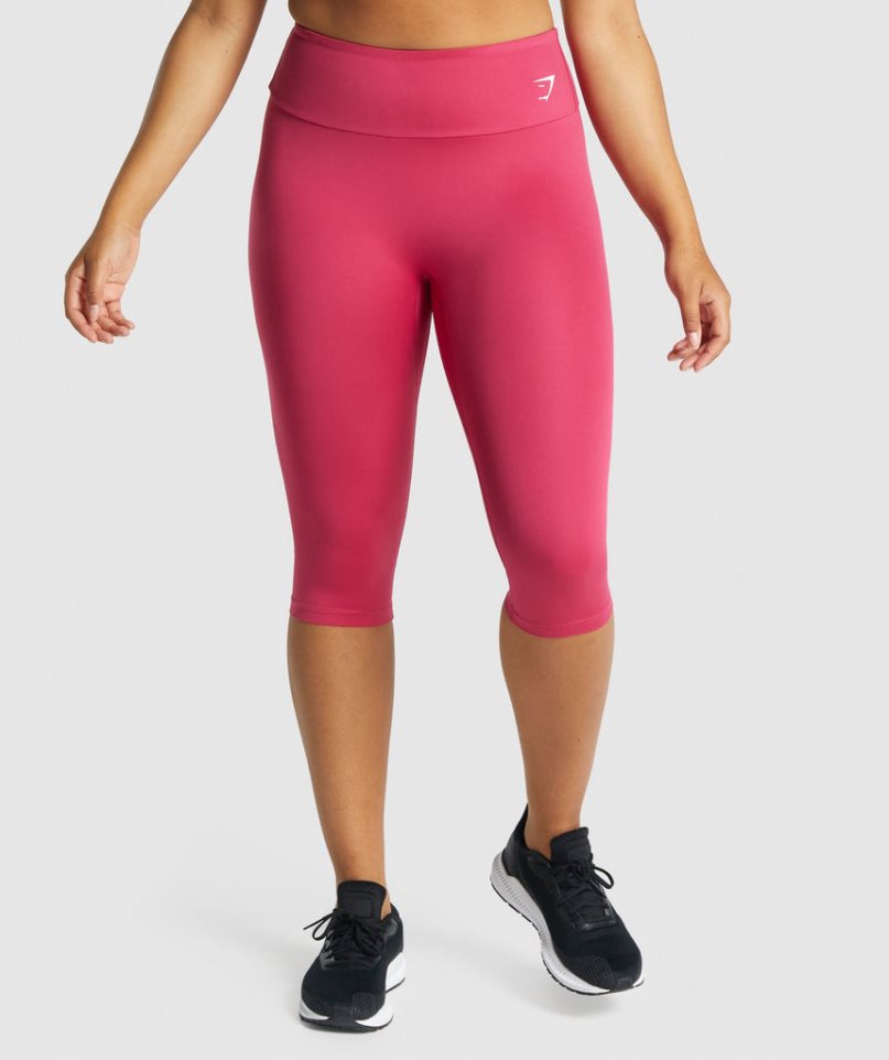 Gymshark Sport Cropped Leggings Damen Rosa | AT-81-MKWA