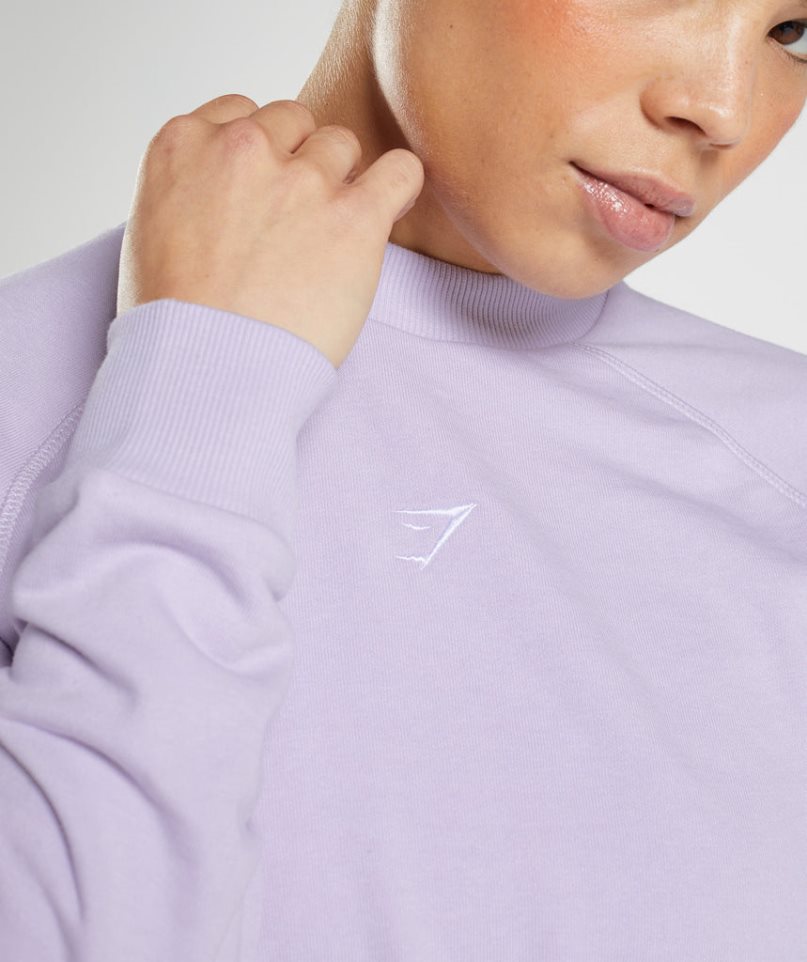 Gymshark Sport Cropped Sweatshirts Damen Helllila | AT-05-CXJL