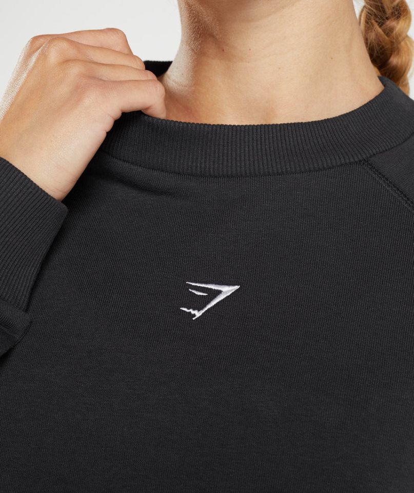 Gymshark Sport Cropped Sweatshirts Damen Schwarz | AT-81-WUOI