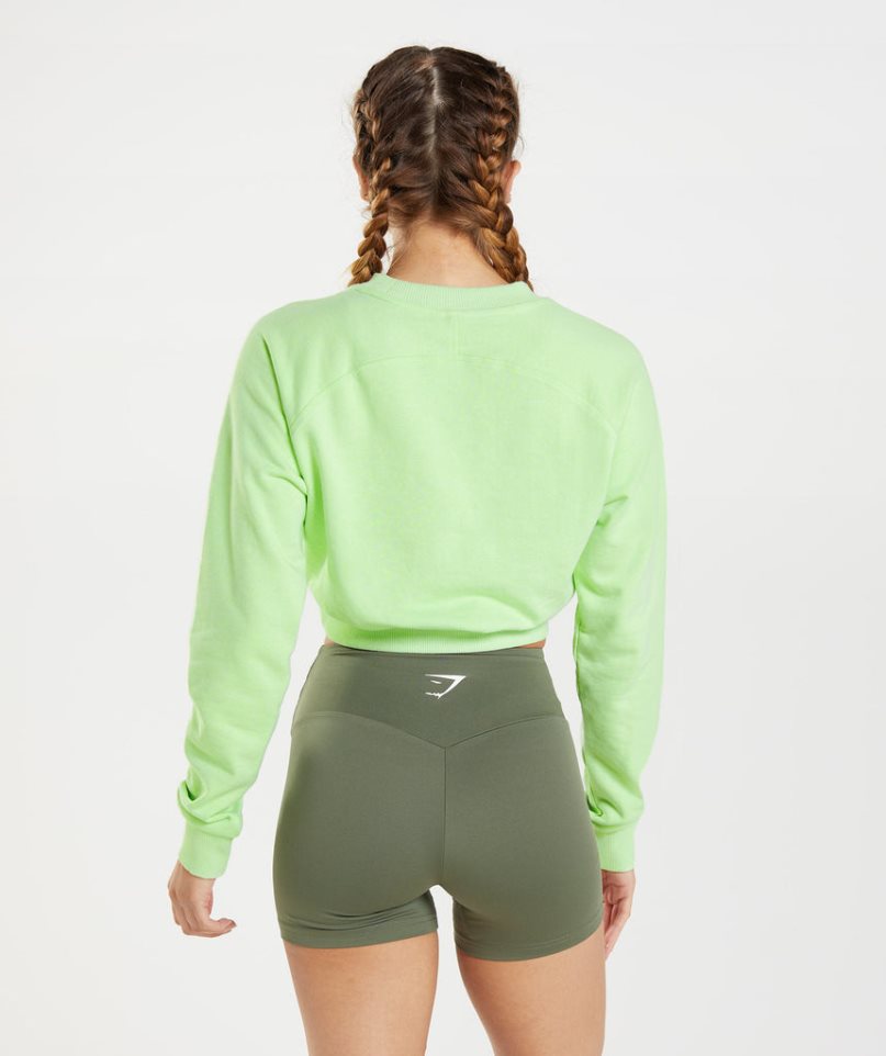 Gymshark Sport Cropped Sweatshirts Damen Grün | AT-84-ZJHQ