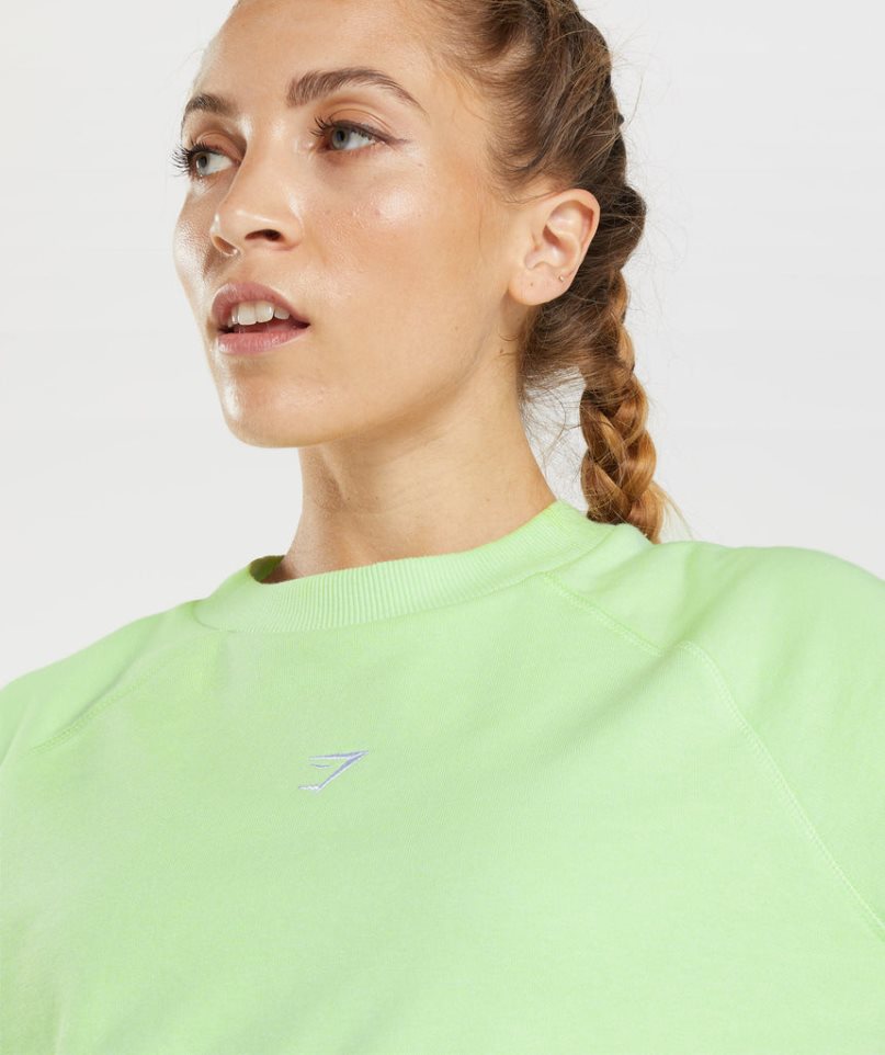 Gymshark Sport Cropped Sweatshirts Damen Grün | AT-84-ZJHQ