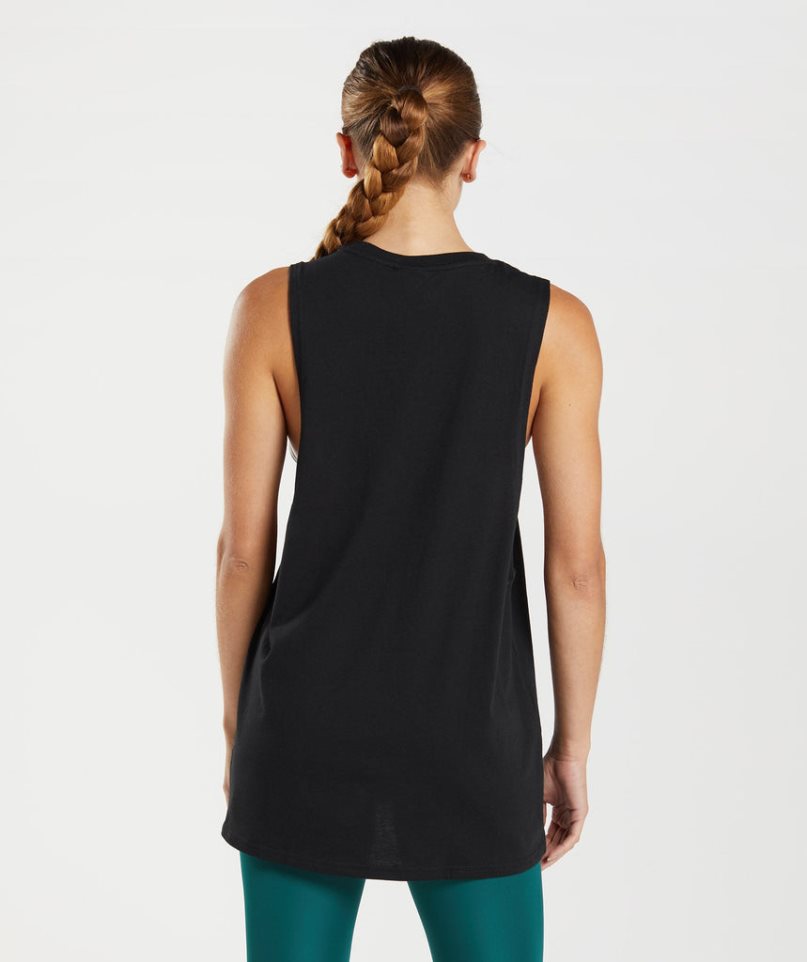 Gymshark Sport Drop Arm Muskelshirt Damen Schwarz | AT-06-UNBT