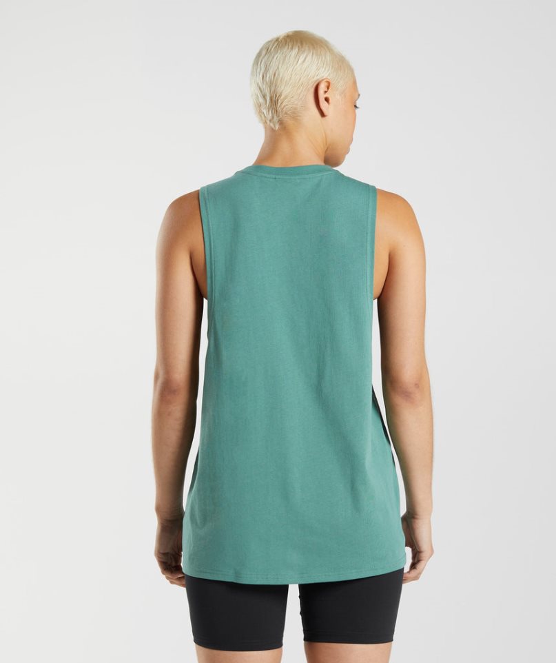 Gymshark Sport Drop Arm Muskelshirt Damen Grün | AT-86-NVOD