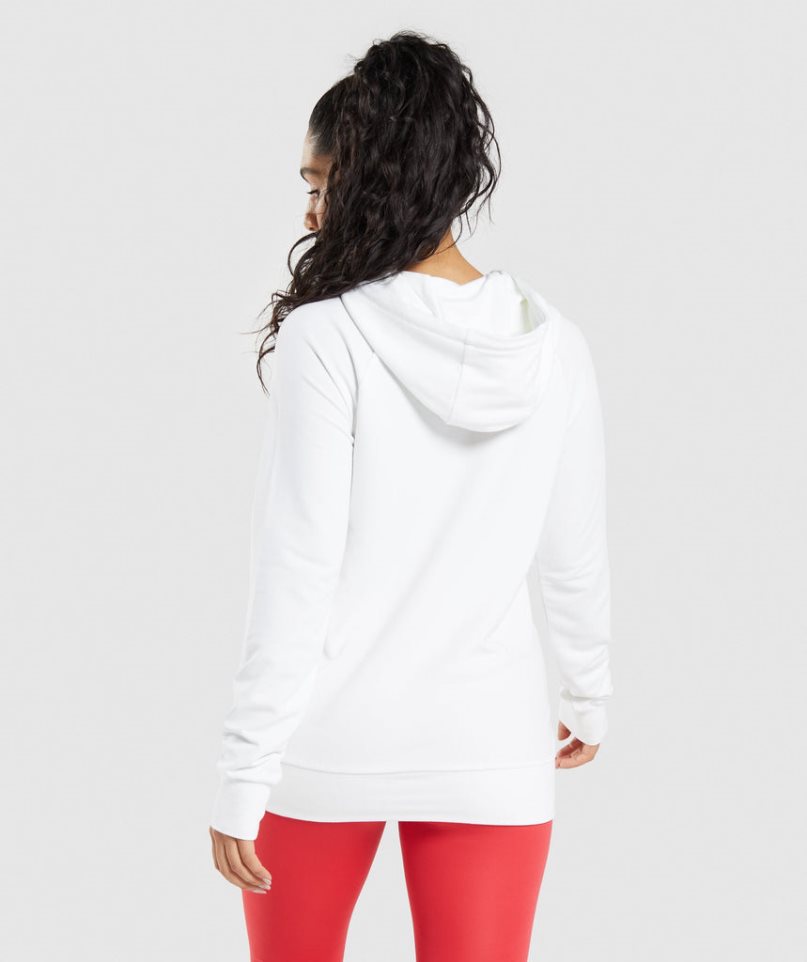 Gymshark Sport Hoodie Damen Weiß | AT-28-SXKI