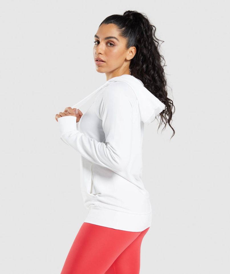 Gymshark Sport Hoodie Damen Weiß | AT-28-SXKI