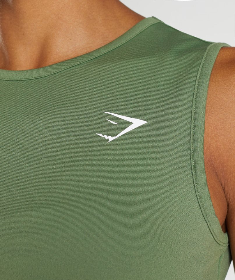 Gymshark Sport Kurz Geschnittene Oberteile Damen Grün | AT-83-XRGK