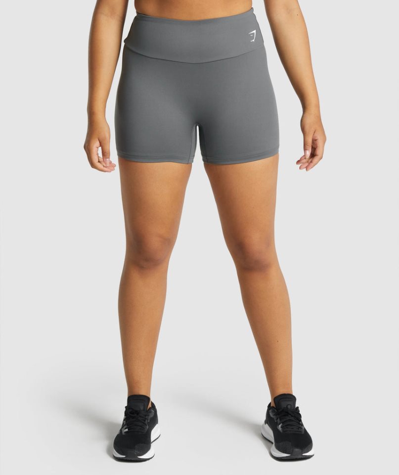 Gymshark Sport Kurze Hose Damen Grau | AT-08-UIRD