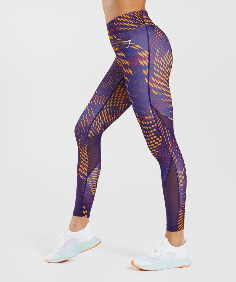 Gymshark Sport Lauf Leggings Damen Lila | AT-36-BNGS