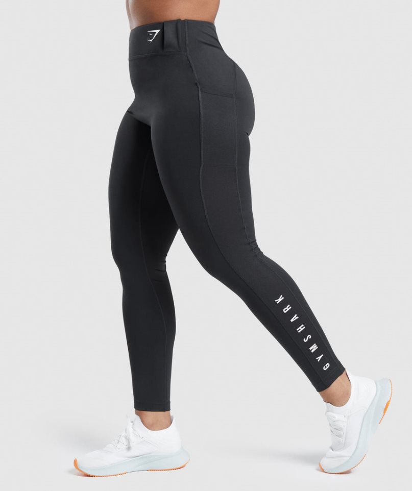 Gymshark Sport Leggings Damen Schwarz | AT-03-HLVS