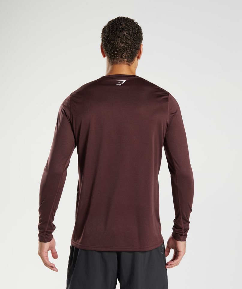 Gymshark Sport Long Sleeve T-shirts Herren Bordeaux | AT-83-JNDF