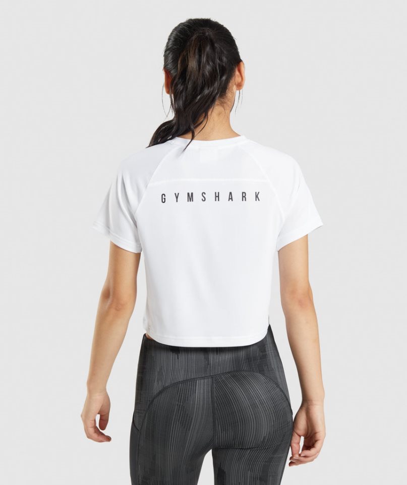 Gymshark Sport Midi T-shirts Damen Weiß | AT-31-CALD