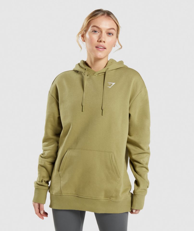 Gymshark Sport Oversized Hoodie Damen Olivgrün | AT-32-DKLQ