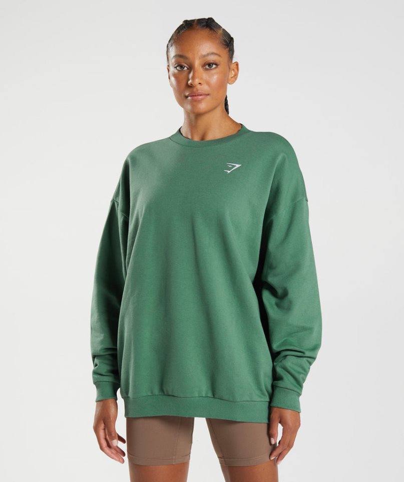 Gymshark Sport Oversized Sweatshirts Damen Grün | AT-04-OPCL