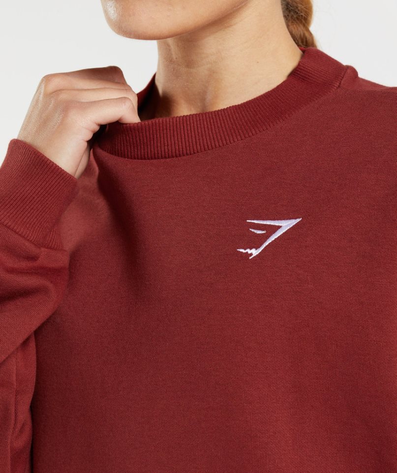 Gymshark Sport Oversized Sweatshirts Damen Rot | AT-20-KJPV