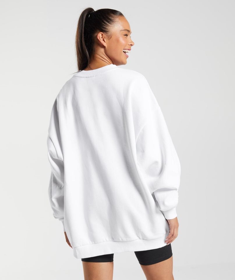 Gymshark Sport Oversized Sweatshirts Damen Weiß | AT-26-TMDP