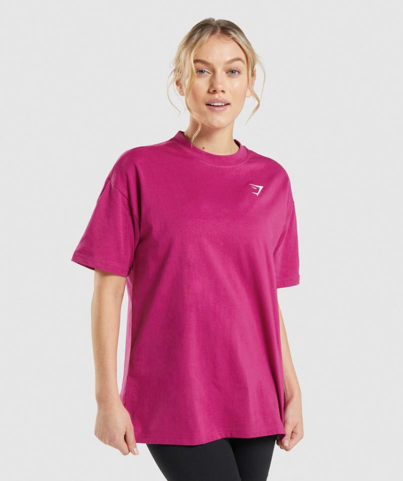 Gymshark Sport Oversized T-shirts Damen Rosa | AT-12-CGFQ