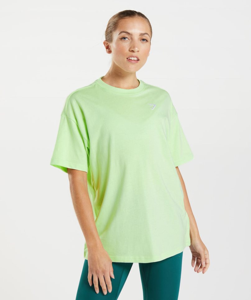 Gymshark Sport Oversized T-shirts Damen Hellgrün | AT-57-DEQB