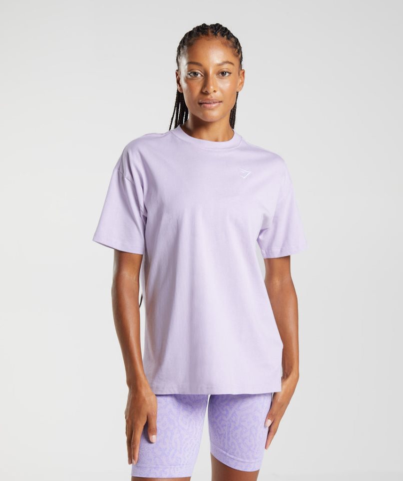 Gymshark Sport Oversized T-shirts Damen Helllila | AT-80-KPMQ