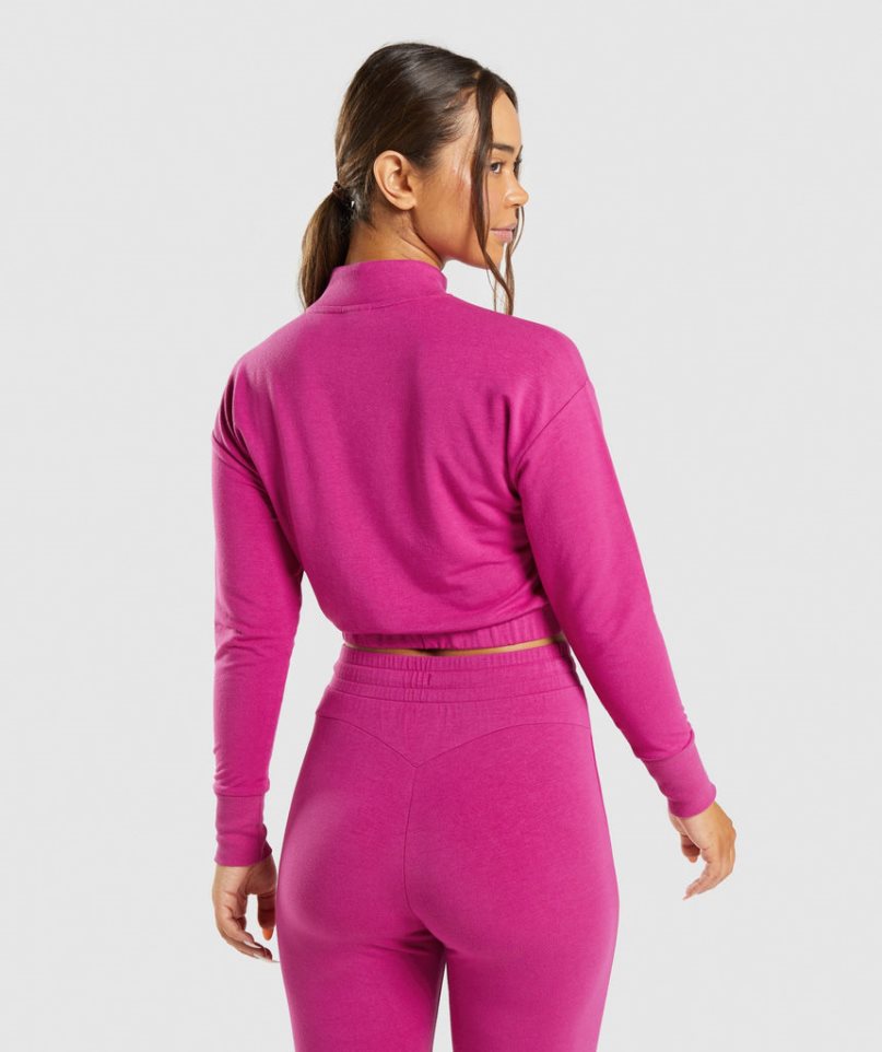 Gymshark Sport Pippa Sweatshirts Damen Rosa | AT-36-OGNZ