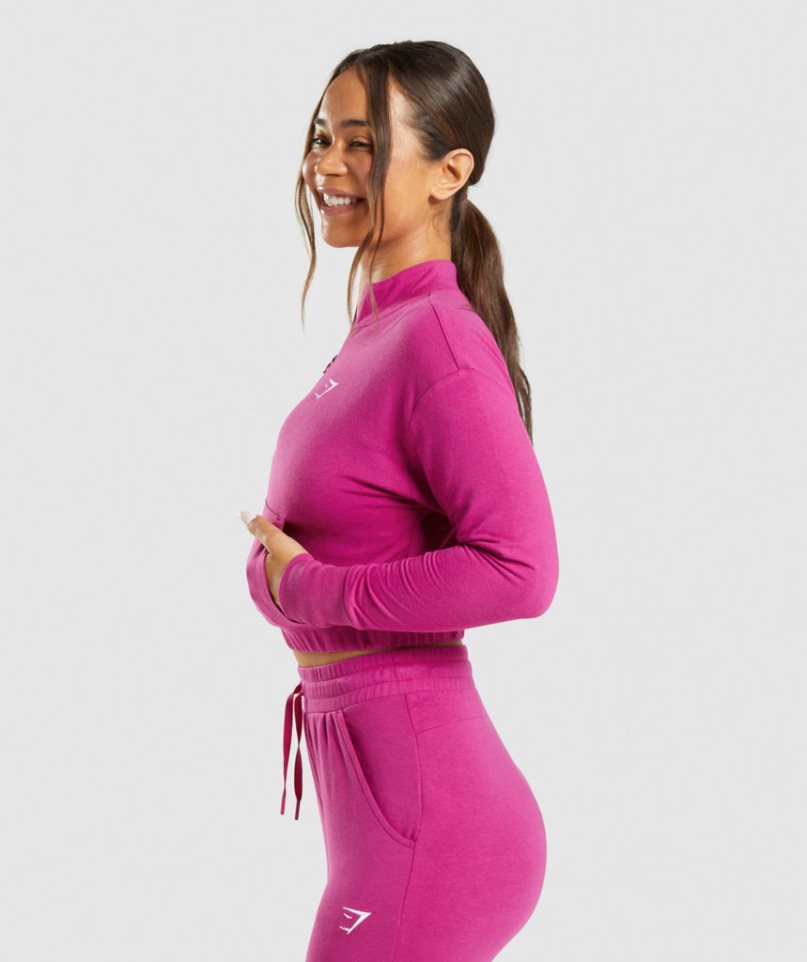 Gymshark Sport Pippa Sweatshirts Damen Rosa | AT-36-OGNZ