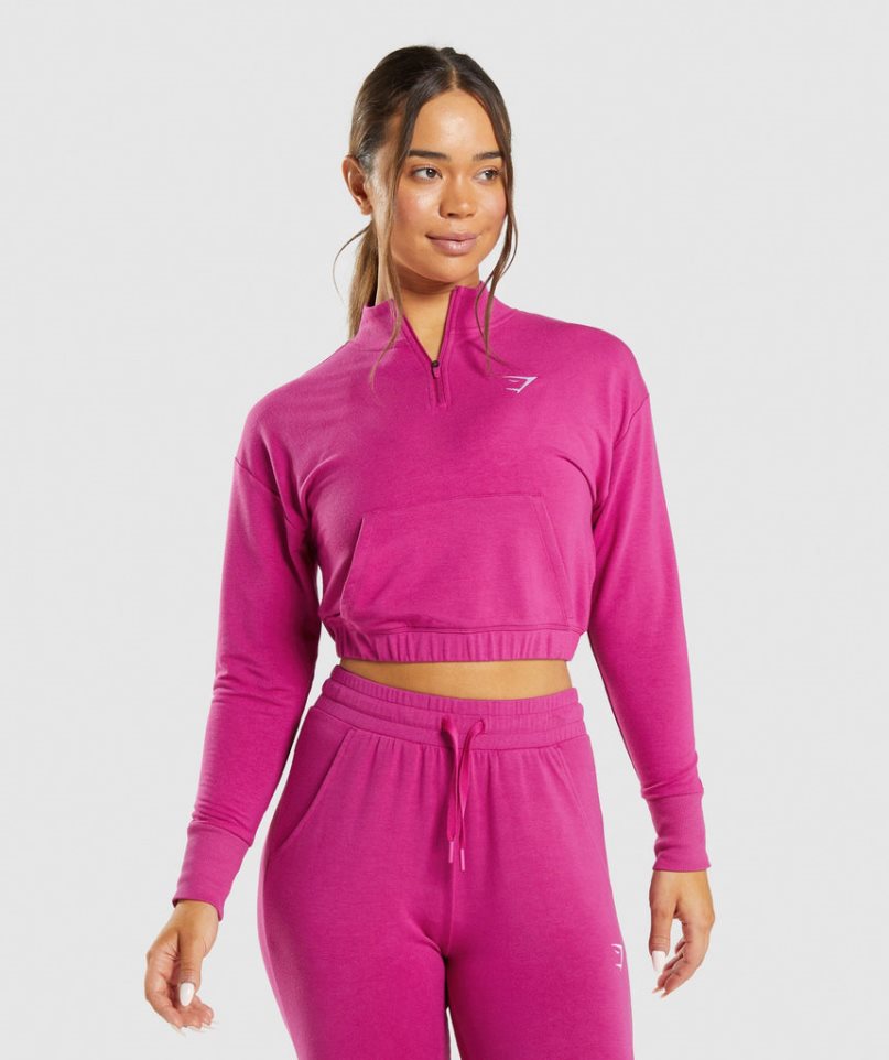 Gymshark Sport Pippa Sweatshirts Damen Rosa | AT-36-OGNZ