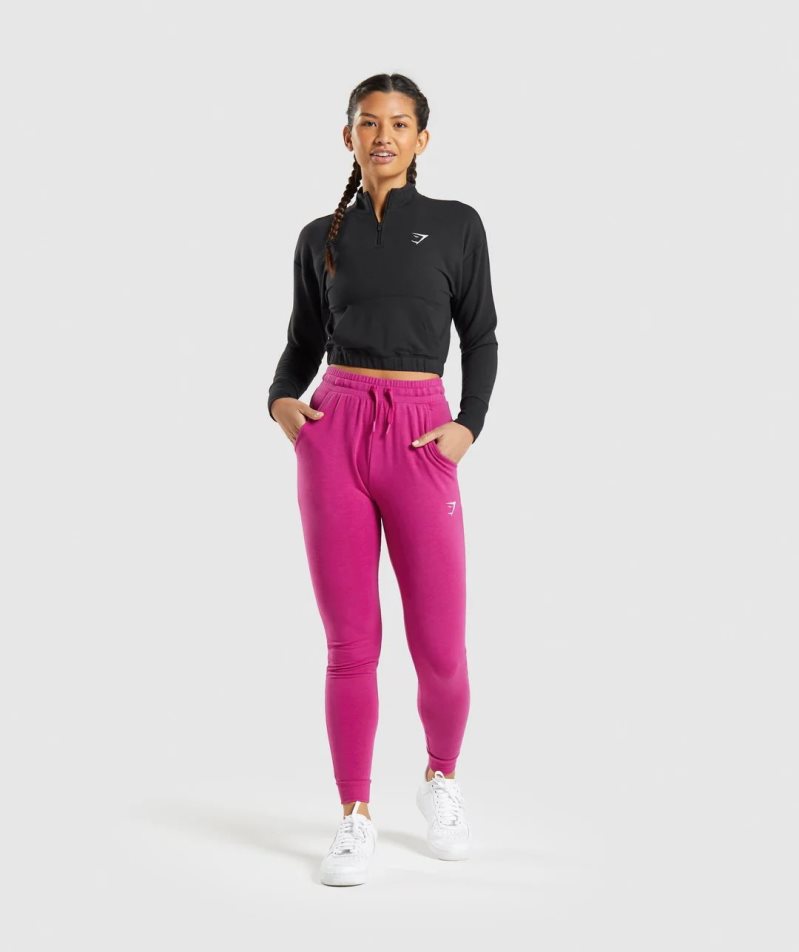 Gymshark Sport Pippa Sweatshirts Damen Schwarz | AT-47-RJDE