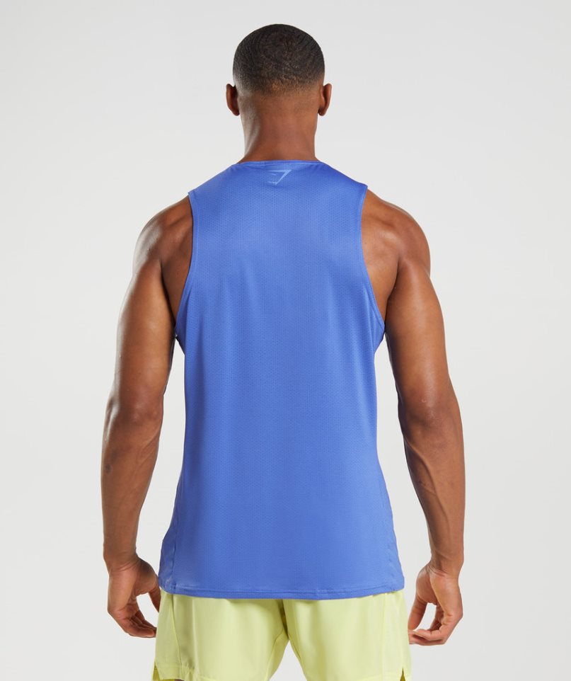 Gymshark Sport Stripe Muskelshirt Herren Blau | AT-62-SLMB