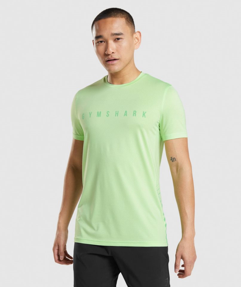 Gymshark Sport Stripe T-shirts Herren Mintfarben | AT-97-DMRN