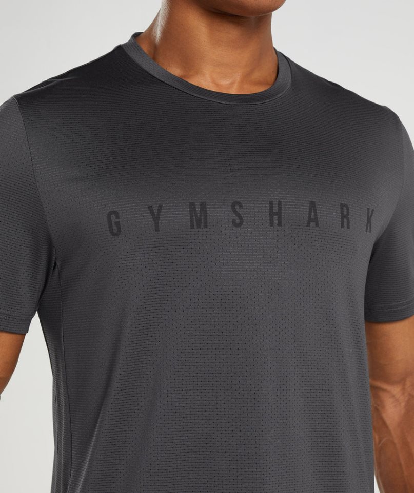 Gymshark Sport Stripe T-shirts Herren Schwarz | AT-17-ARMD