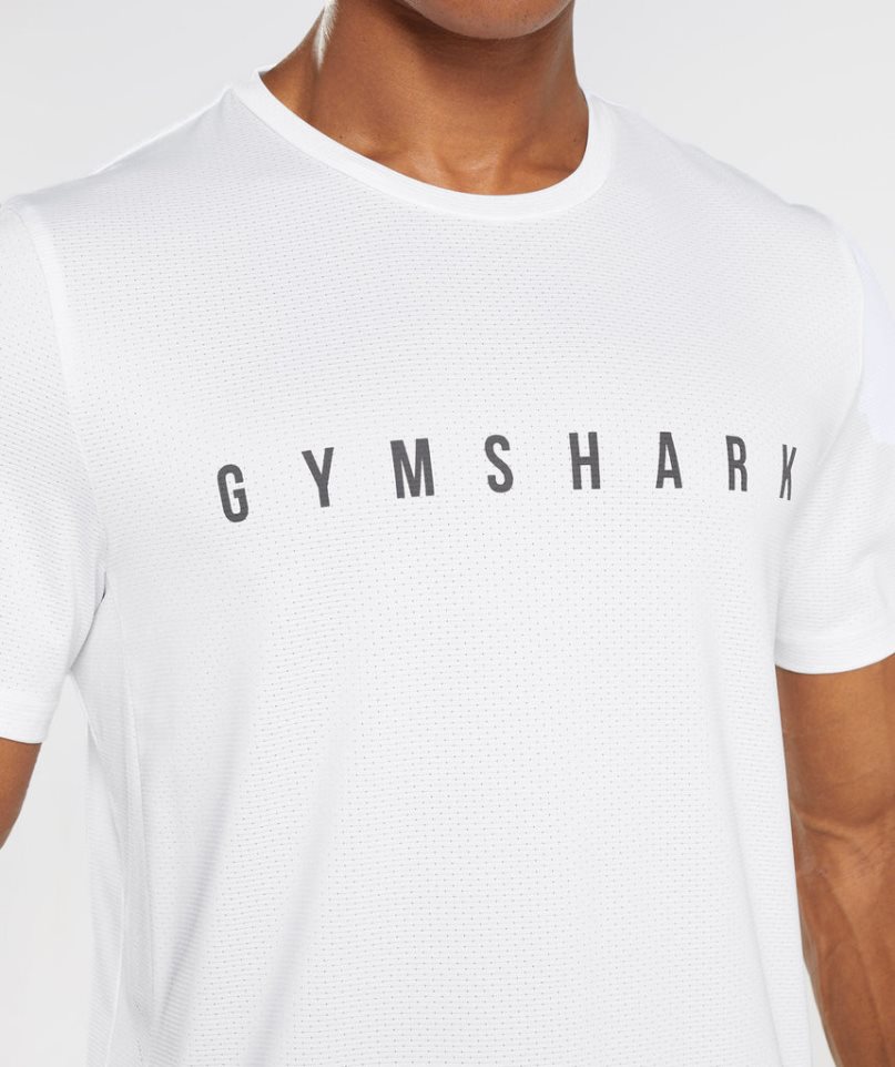 Gymshark Sport Stripe T-shirts Herren Weiß | AT-34-SKCO