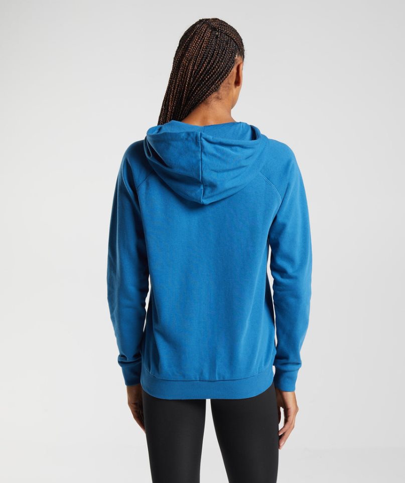 Gymshark Sport Zip Hoodie Damen Blau | AT-80-RHQX