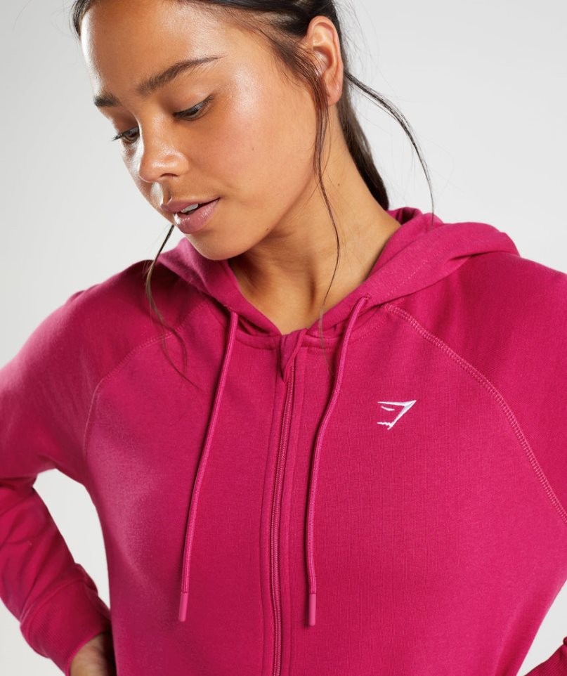 Gymshark Sport Zip Hoodie Damen Fuchsie | AT-50-GTNY